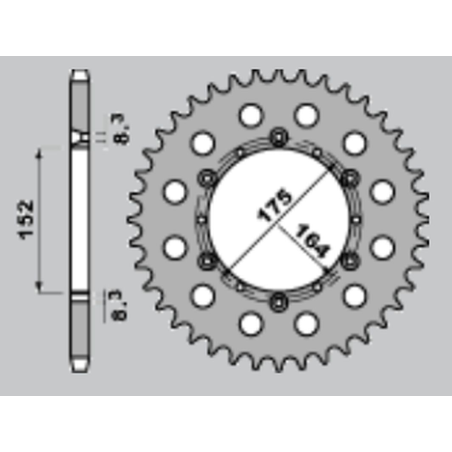JR rear sprocket aluminum (anodized) 856 50 blue