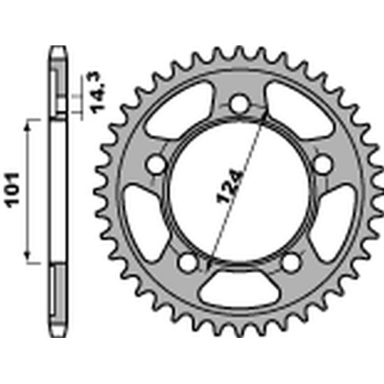 PBR rear sprocket 4508 42 C45 KTM 950/990/1190 RC8 /DUKE/ SUPERMOTO (JTR898.42) (pitch 525)