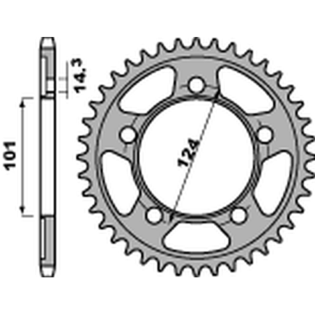 PBR rear sprocket 4508 42 C45 KTM 950/990/1190 RC8 /DUKE/ SUPERMOTO (JTR898.42) (pitch 525)