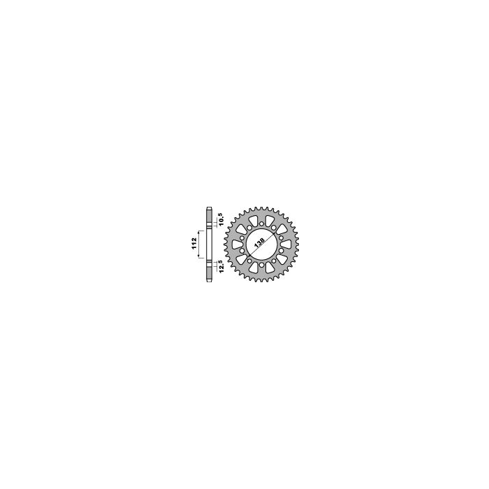 PBR rear sprocket 4384 43 C45 HONDA CB500F/R/X 13-15 (JTR1316.43) (+2) (pitch 520)