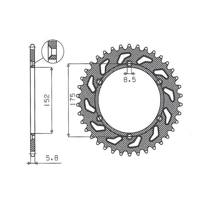 SUNSTAR rear sprocket 856 47 YAMAHA TT600 R '98-'03, TT600S '93-'95 (JTR853.47) (pitch 520) (85647JT)