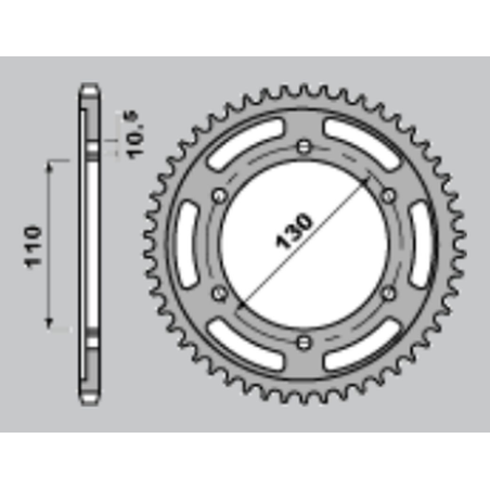 CHT galinė žvaigždė 241 42 SUZUKI GSXR 1000 '09-'15 (479-42) (JTR479.42)