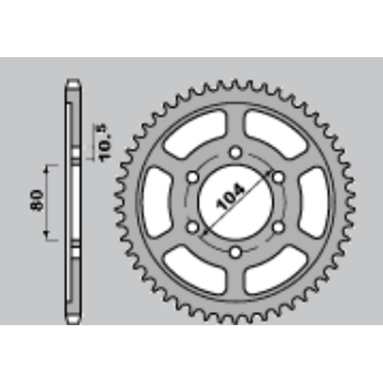 JR rear sprocket 4359 41 (148941JT) KAWASAKI ZX9X '02-'04