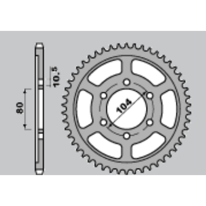JR rear sprocket 4359 41 (148941JT) KAWASAKI ZX9X '02-'04