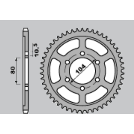 JR rear sprocket 4359 41 (148941JT) KAWASAKI ZX9X '02-'04