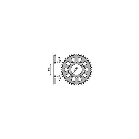 PBR galinė žvaigždė 334 44 C45 HONDA VF 750 F 83-86, CB 900F 79-84 (JTR1334.44) (žingsnis 530)