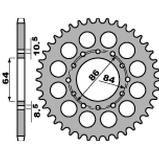 PBR rear sprocket 814 40 C45 SUZUKI GT 380 '73-'78, GT 550 '74-'77, GS 400 '77-'80 (JTR814.40) (pitch 530)
