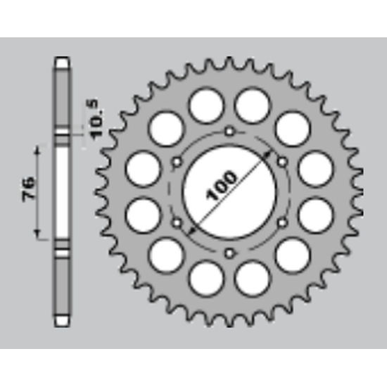 JR rear sprocket 816 43 SUZUKI GSX 1100F '88-'96, GSX-R 1100 '89-'00, SUZUKI GS 550 '79-'88, GSX 750 '83-'03, FR 900RR '94-'00