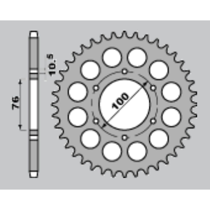 JR rear sprocket 816 43 SUZUKI GSX 1100F '88-'96, GSX-R 1100 '89-'00, SUZUKI GS 550 '79-'88, GSX 750 '83-'03, FR 900RR '94-'00