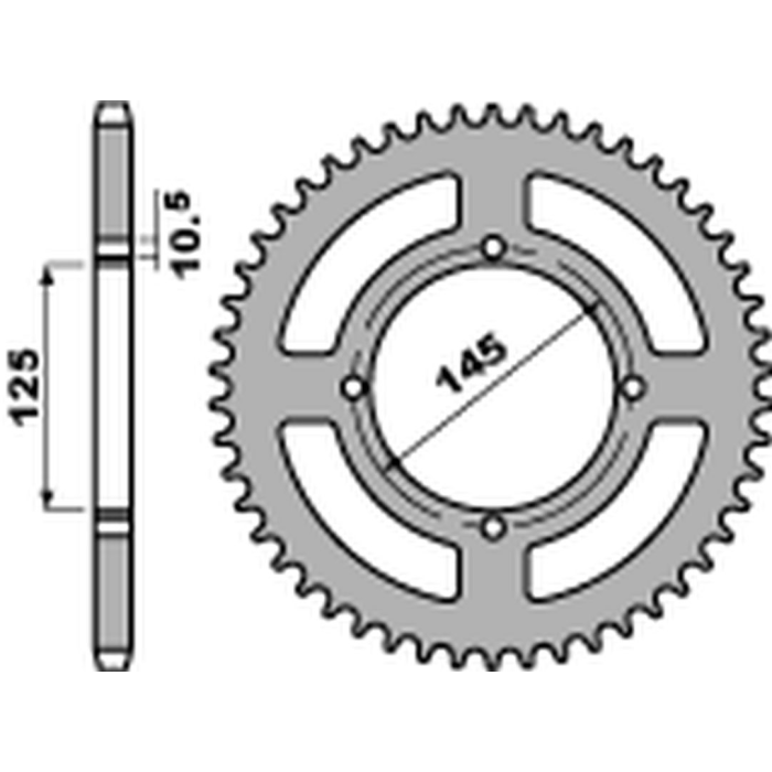 PBR rear sprocket 857 49 C45 YAMAHA XT 600 '83-'89, XT 600Z TENERE '87-'89, XTZ 660 TENERE '91-'00, XV 125 VIRAGO '97-'01, XV