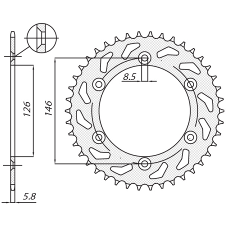 SUNSTAR rear sprocket 808 47 SUZUKI DRZ 400 00-09 (JTR808.47) (pitch 520) (80847JT)