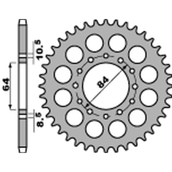 PBR rear sprocket 811 41 C45 SUZUKI DR 200S/SE '86-'19, GSX 250 KATANA '82-'84 (JTR814.41) (pitch 520)