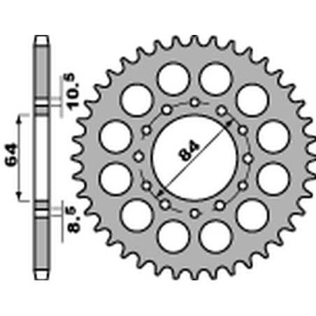 PBR rear sprocket 811 41 C45 SUZUKI DR 200S/SE '86-'19, GSX 250 KATANA '82-'84 (JTR814.41) (pitch 520)