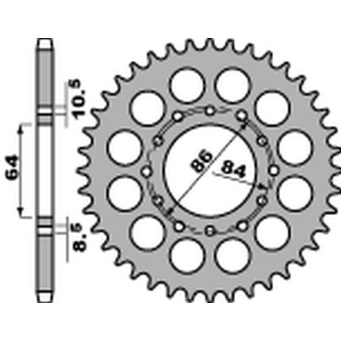 PBR rear sprocket 814 41 C45 SUZUKI GT 380 '73-'78, GT 550 '74-'77, GS 400 '77-'80 (JTR814.41) (pitch 530)