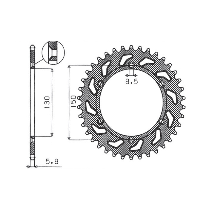 SUNSTAR rear sprocket 270 48 YAMAHA YZ/YZF/WRF '99-'20 (JTR251.48) (pitch 520) (27048JT)