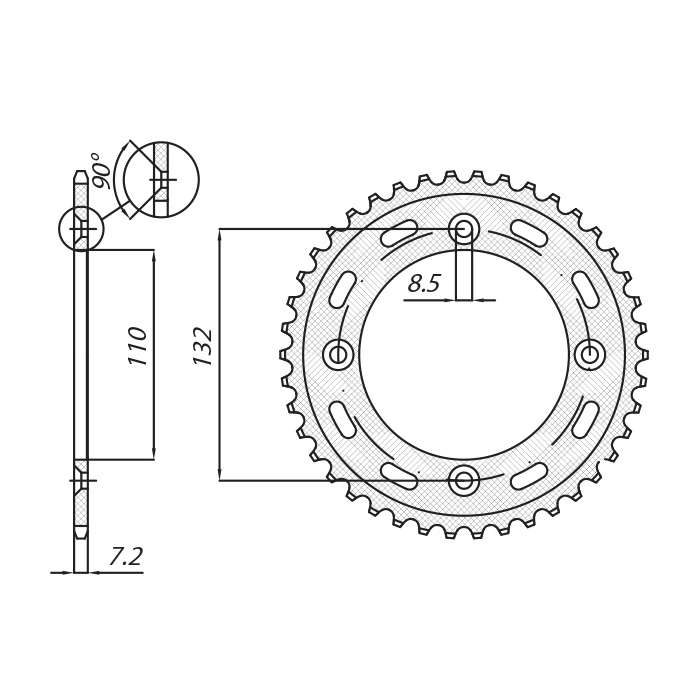 SUNSTAR rear sprocket 4486 49 KTM SX 85 '04-'17, 105 XC '07-'11 (JTR895.49) (pitch 428) (448649JT)