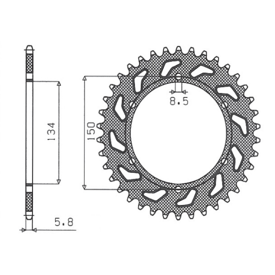 SUNSTAR rear sprocket 489 48 KAWASAKI KX/KXF `84-'20 (JTR460.48) (pitch 520) (48948JT)