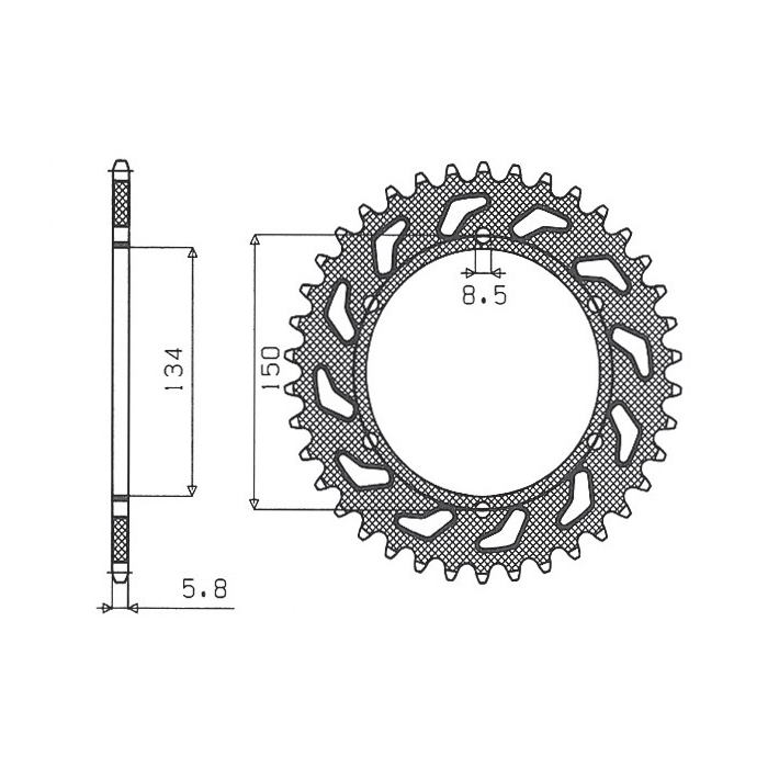 SUNSTAR rear sprocket 489 48 KAWASAKI KX/KXF `84-'20 (JTR460.48) (pitch 520) (48948JT)