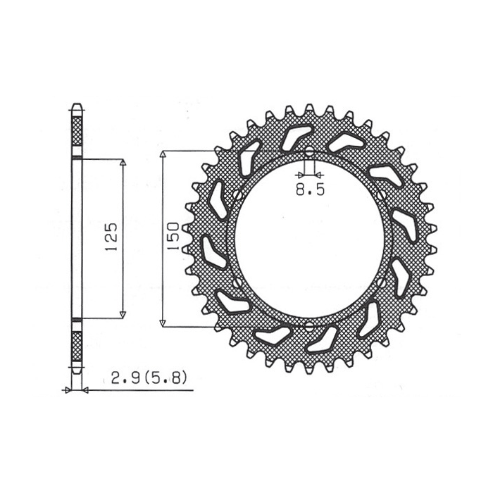 SUNSTAR rear sprocket 899 40 KTM SX/EXC (JTR897.40) (pitch 520) (89940JT)