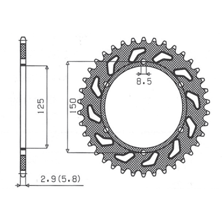 SUNSTAR rear sprocket 899 40 KTM SX/EXC (JTR897.40) (pitch 520) (89940JT)