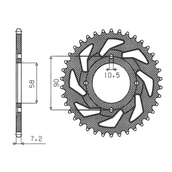 SUNSTAR rear sprocket 269 56 HONDA XL 125S USA '79-'85, KREIDLER 125 ENDURO/STREET/SUPERMOTO '08-12 (JTR269.56) (pitch 428)