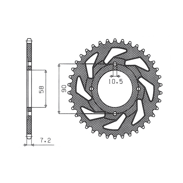 SUNSTAR rear sprocket 269 56 HONDA XL 125S USA '79-'85, KREIDLER 125 ENDURO/STREET/SUPERMOTO '08-12 (JTR269.56) (pitch 428)