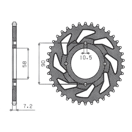 SUNSTAR rear sprocket 269 56 HONDA XL 125S USA '79-'85, KREIDLER 125 ENDURO/STREET/SUPERMOTO '08-12 (JTR269.56) (pitch 428)