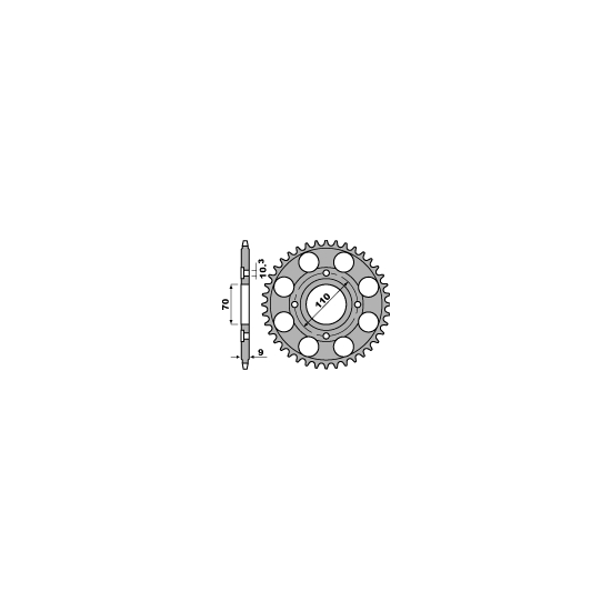 PBR rear sprocket 247 35 C45 HONDA CB 250 RSE 84-86 (pitch 520) (JTR247.35)
