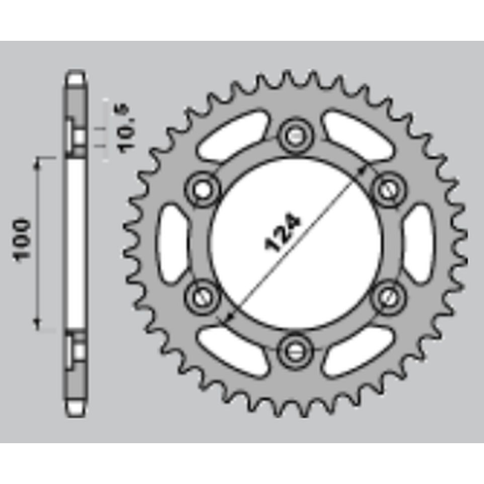 CHT rear sprocket 1027 43 (735-43) DUCATI MONSTER 600 95-99 (JTR735.43) (pitch 520)
