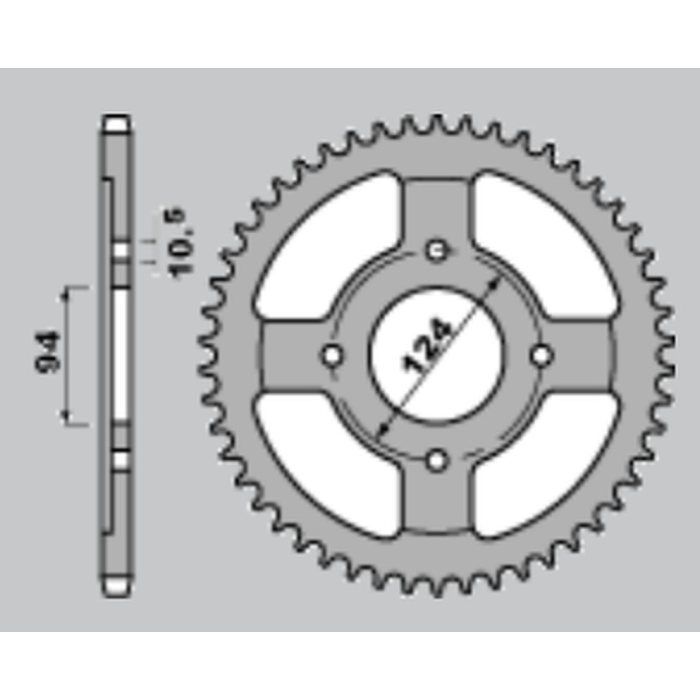 CHT rear sprocket 282 37 HONDA CB550 F 76-80 (282-37) (JTR282.37)