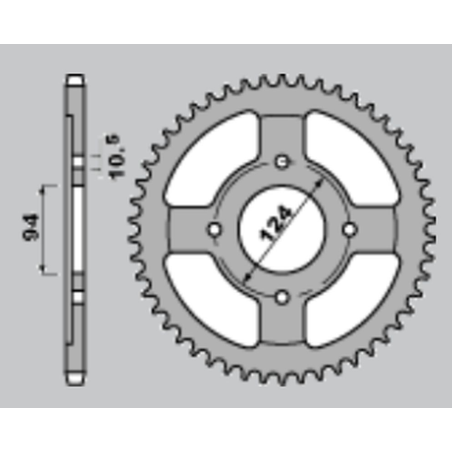 CHT galinė žvaigždė 282 37 HONDA CB550 F 76-80 (282-37) (JTR282.37)
