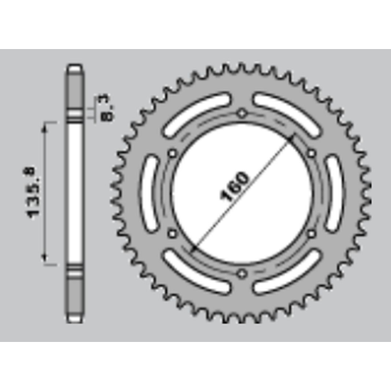 CHT rear sprocket 3552 43 APRILIA PEGASO 600 (5-436)