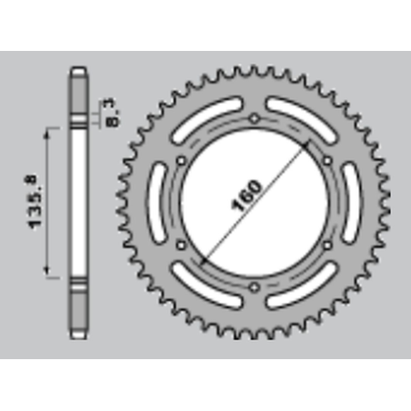 CHT rear sprocket 3552 43 APRILIA PEGASO 600 (5-436)