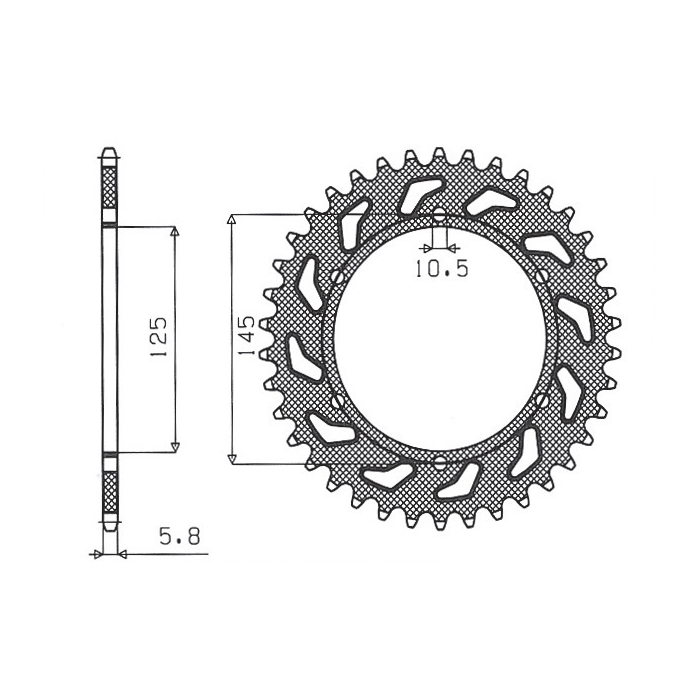 SUNSTAR rear sprocket 866 47 YAMAHA MT 03 06-12 (5YK) (JTR855.47) (pitch 520) (86647JT)