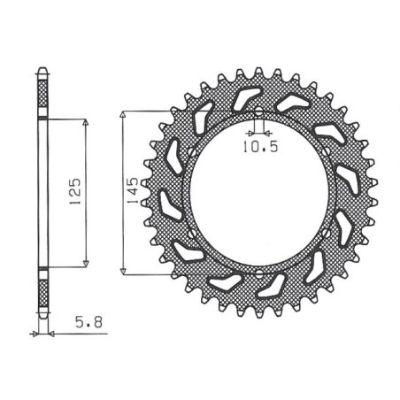 SUNSTAR galinė žvaigždė 866 47 YAMAHA MT 03 06-12 (5YK) (JTR855.47) (žingsnis 520) (86647JT)