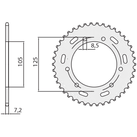 SUNSTAR rear sprocket 4413 48 YAMAHA XT 125X/SM '05-'09 (JTR1134.48) (pitch 428) (441348JT)
