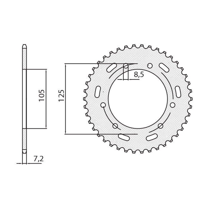 SUNSTAR rear sprocket 4413 48 YAMAHA XT 125X/SM '05-'09 (JTR1134.48) (pitch 428) (441348JT)