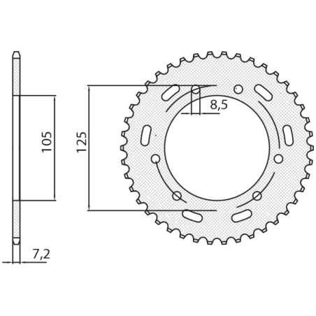 SUNSTAR galinė žvaigždė 4413 48 YAMAHA XT 125X/SM '05-'09 (JTR1134.48) (žingsnis 428) (441348JT)