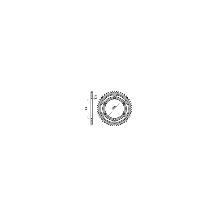 PBR rear sprocket 4547 54 C45 HONDA XR 125L 03-08 (JTR1258.54) (pitch 428)