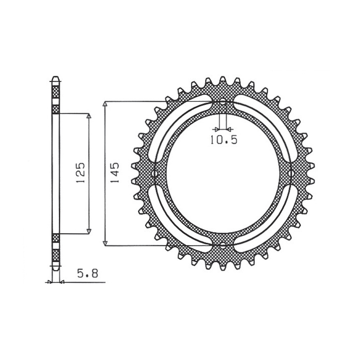 SUNSTAR rear sprocket 857 47 YAMAHA XV 125 VIRAGO, XVS 125, TT 600RE (JTR857.47) (pitch 520) (85747JT)