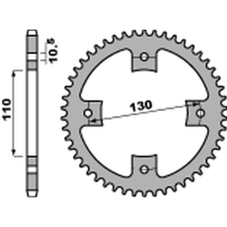 PBR rear sprocket 4355 50 C45 HONDA TRX 90 '93-'19, TRX 125 '85-'88 (JTR1355.50) (pitch 428)