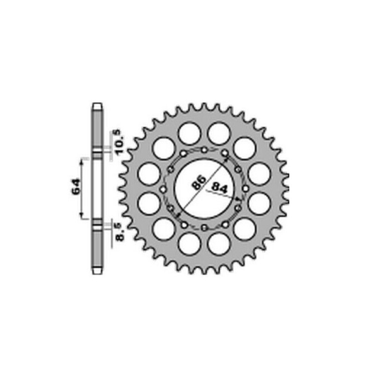 JR WYPRZEDAZ rear sprocket 814 42 SUZUKI GT 380, GS 400 '77-78, GS 450 '84-87 (81442JT) (pitch 530)
