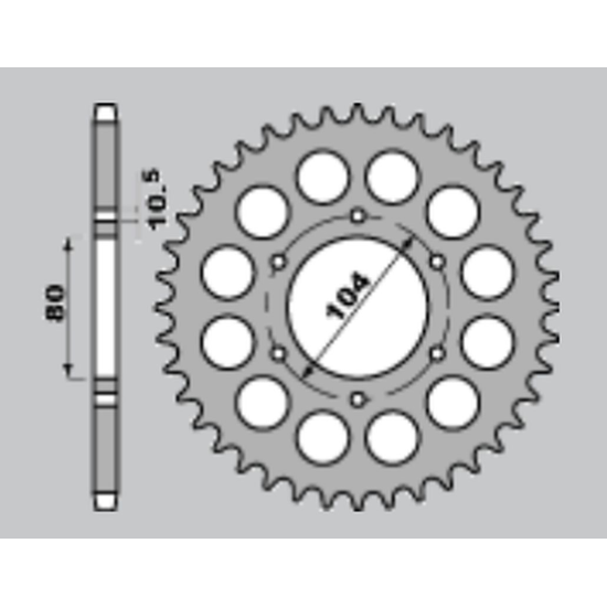 JR rear sprocket 488 42 KAWASAKI ZRX 1200 R/S 01-06, ZXR 750 91-92 (48842JT) (pitch 530)