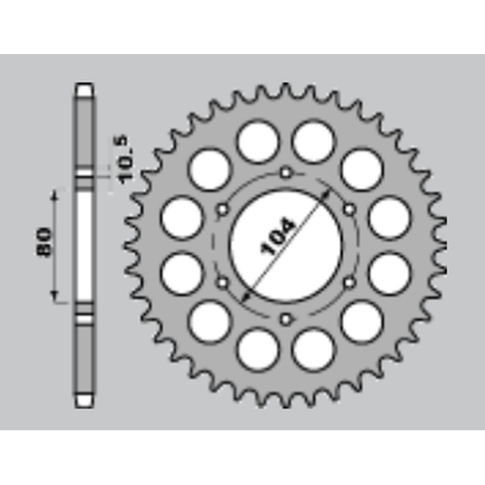 JR rear sprocket 488 42 KAWASAKI ZRX 1200 R/S 01-06, ZXR 750 91-92 (48842JT) (pitch 530)