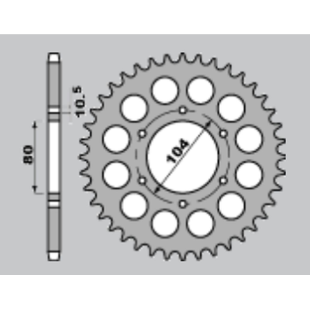 JR rear sprocket 488 42 KAWASAKI ZRX 1200 R/S 01-06, ZXR 750 91-92 (48842JT) (pitch 530)