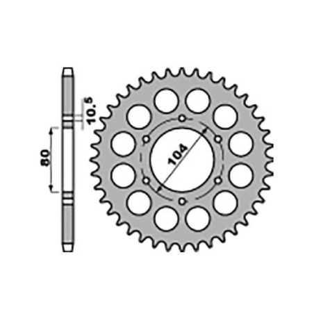 JR galinė žvaigždė 501 32 KAWASAKI Z 750 C 80-87, GPZ 1100 81-85 (grandinė 630)