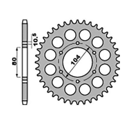 JR galinė žvaigždė 501 33 KAWASAKI Z 750 C 80-87, GPZ 1100 81-85 (grandinė 630)