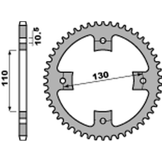 PBR rear sprocket 4355 48 C45 HONDA TRX 90 '93-'19, TRX 125 '85-'88 (JTR1355.48) (pitch 428) (STD.-2)