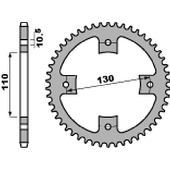 PBR rear sprocket 4355 48 C45 HONDA TRX 90 '93-'19, TRX 125 '85-'88 (JTR1355.48) (pitch 428) (STD.-2)