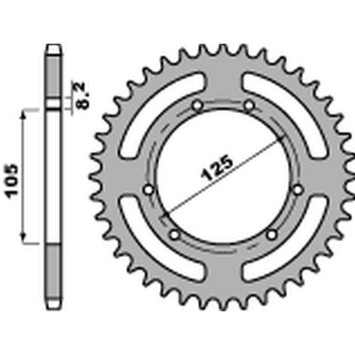 PBR rear sprocket 4402 63 F DERBI 50 /APRILIA RX 50 / GILERA 50 (JTR1131.63) (pitch 420) (STD.+10)